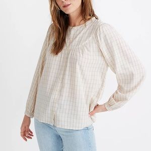NWOT Madewell Balloon Sleeve Peasant Top